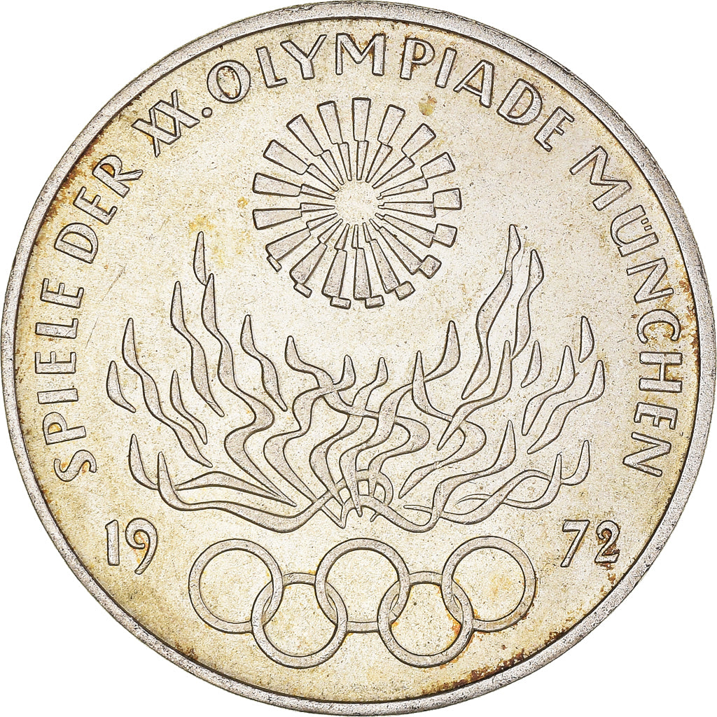 Coin, GERMANY - FEDERAL REPUBLIC, 10 Mark, 1972, Karlsruhe, AU(50-53), Silver