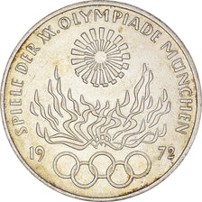 Coin, GERMANY - FEDERAL REPUBLIC, 10 Mark, 1972, Karlsruhe, AU(50-53), Silver