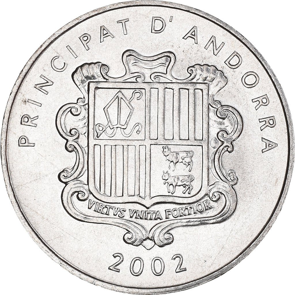 Coin, Andorra, Centim, 2002, Agnus Dei, MS(64), Aluminum, KM:178