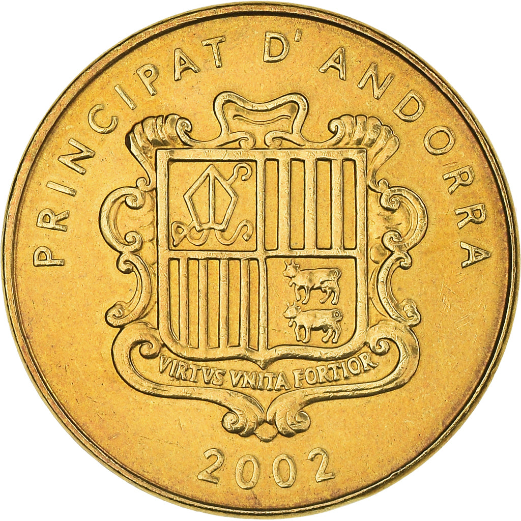 Coin, Andorra, 5 Centims, 2002, MS(64), Brass, KM:181