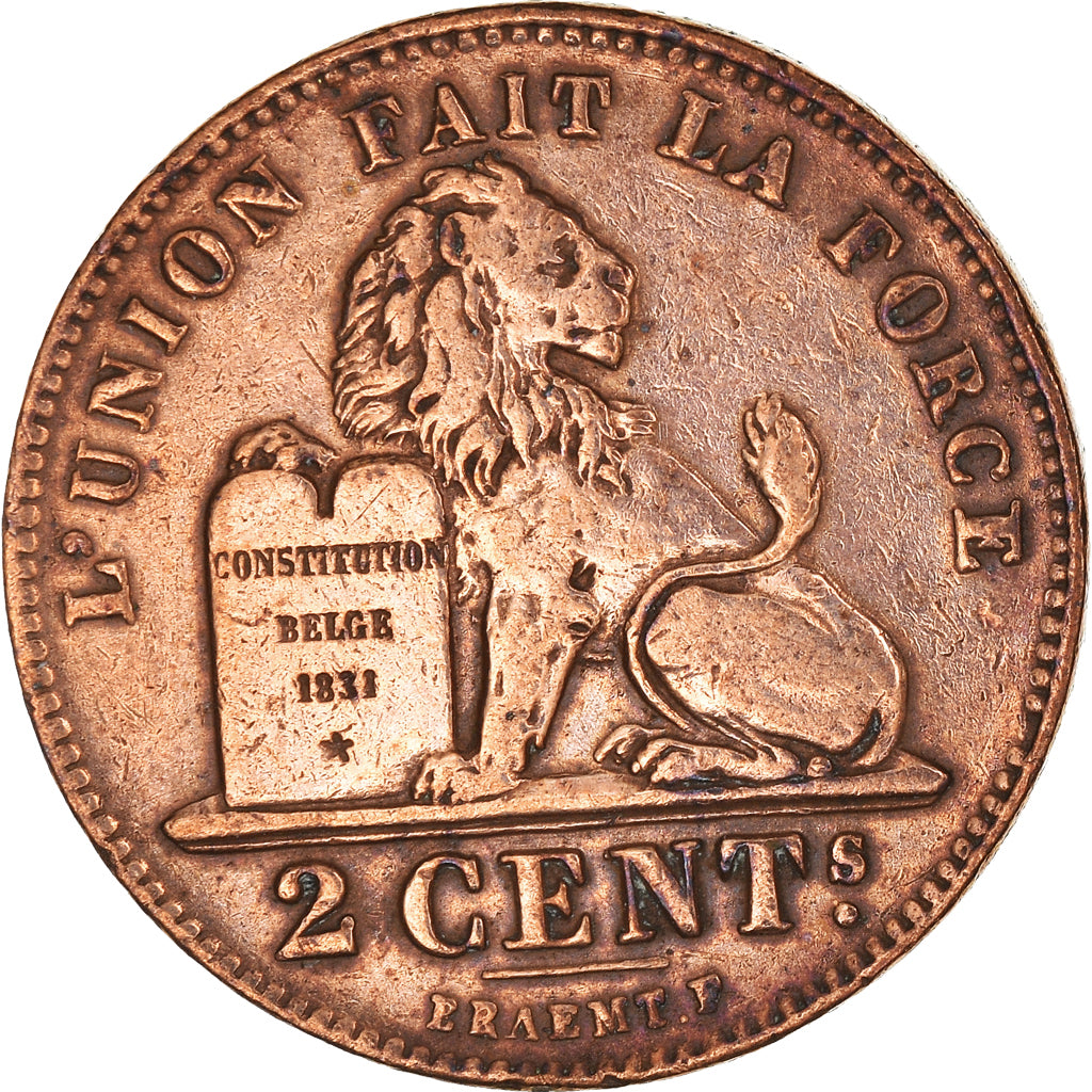 Coin, Belgium, 2 Centimes, 1902, VF(20-25), Copper, KM:36