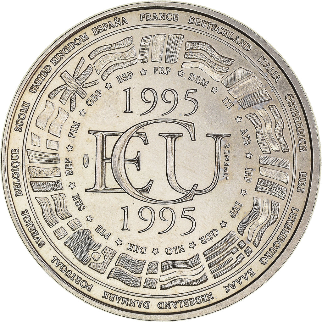 France, Medal, Ecu Europa, 1995, Joaquin Jimenez, MS(64), Copper-nickel