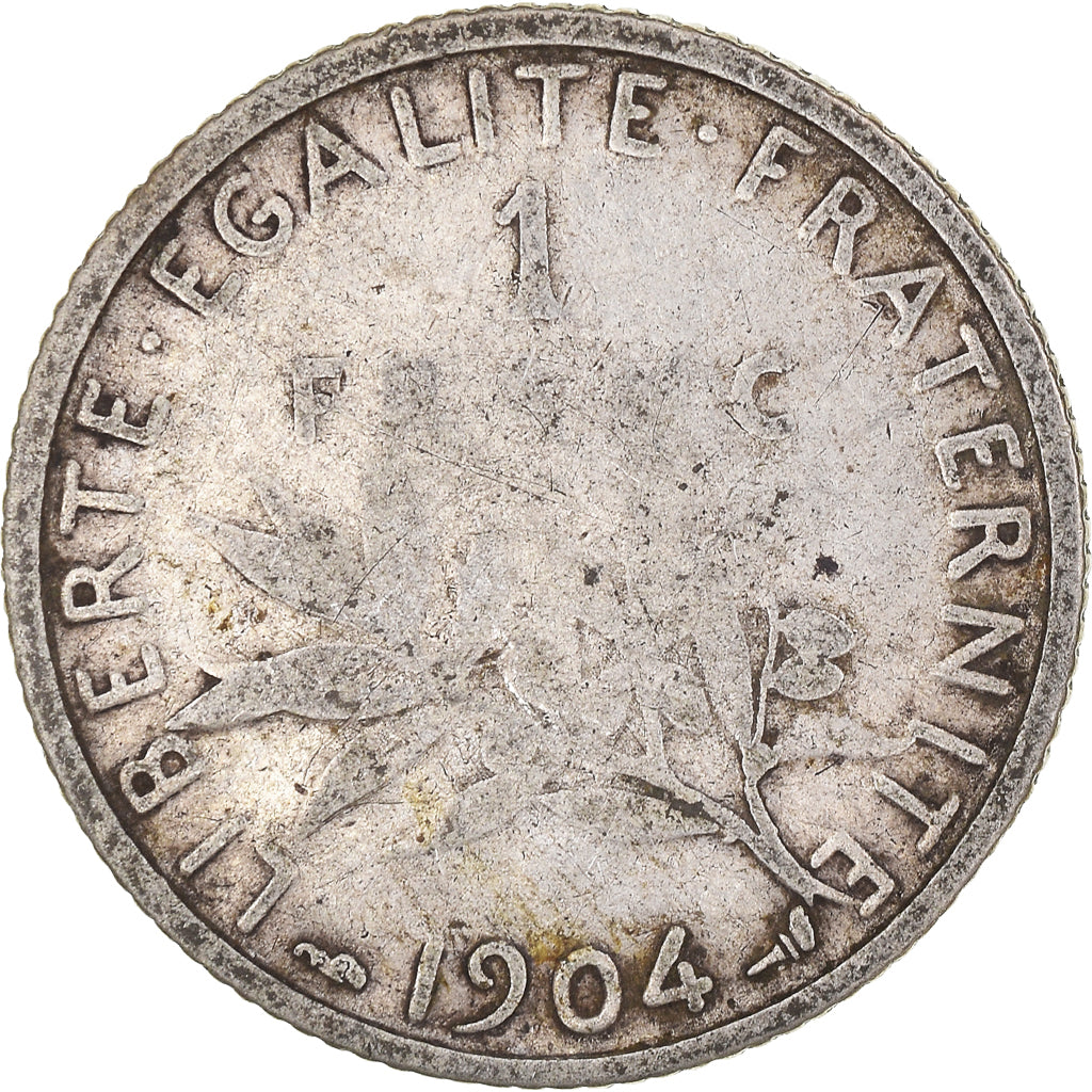 Coin, France, Semeuse, Franc, 1904, Paris, 1 Franc, VF(20-25), Silver, KM:844.1