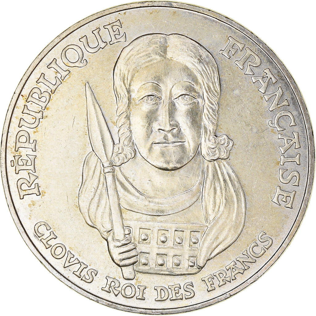 Coin, France, Clovis, 100 Francs, 1996, AU(55-58), Silver, KM:1180, Gadoury:953