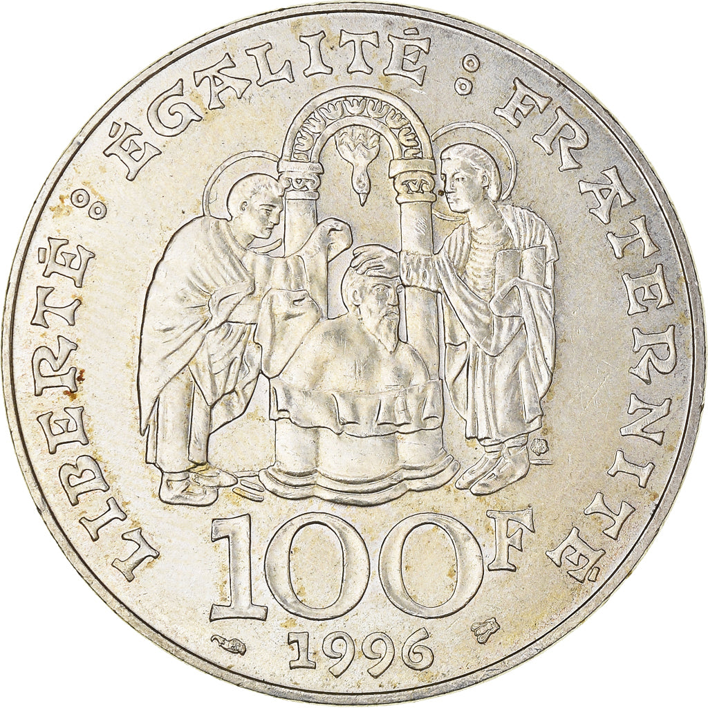Coin, France, Clovis, 100 Francs, 1996, AU(55-58), Silver, KM:1180, Gadoury:953