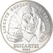 Moneda, Francia, Descartes, 100 Francs, 1991, Paris, EBC, Plata, KM:996