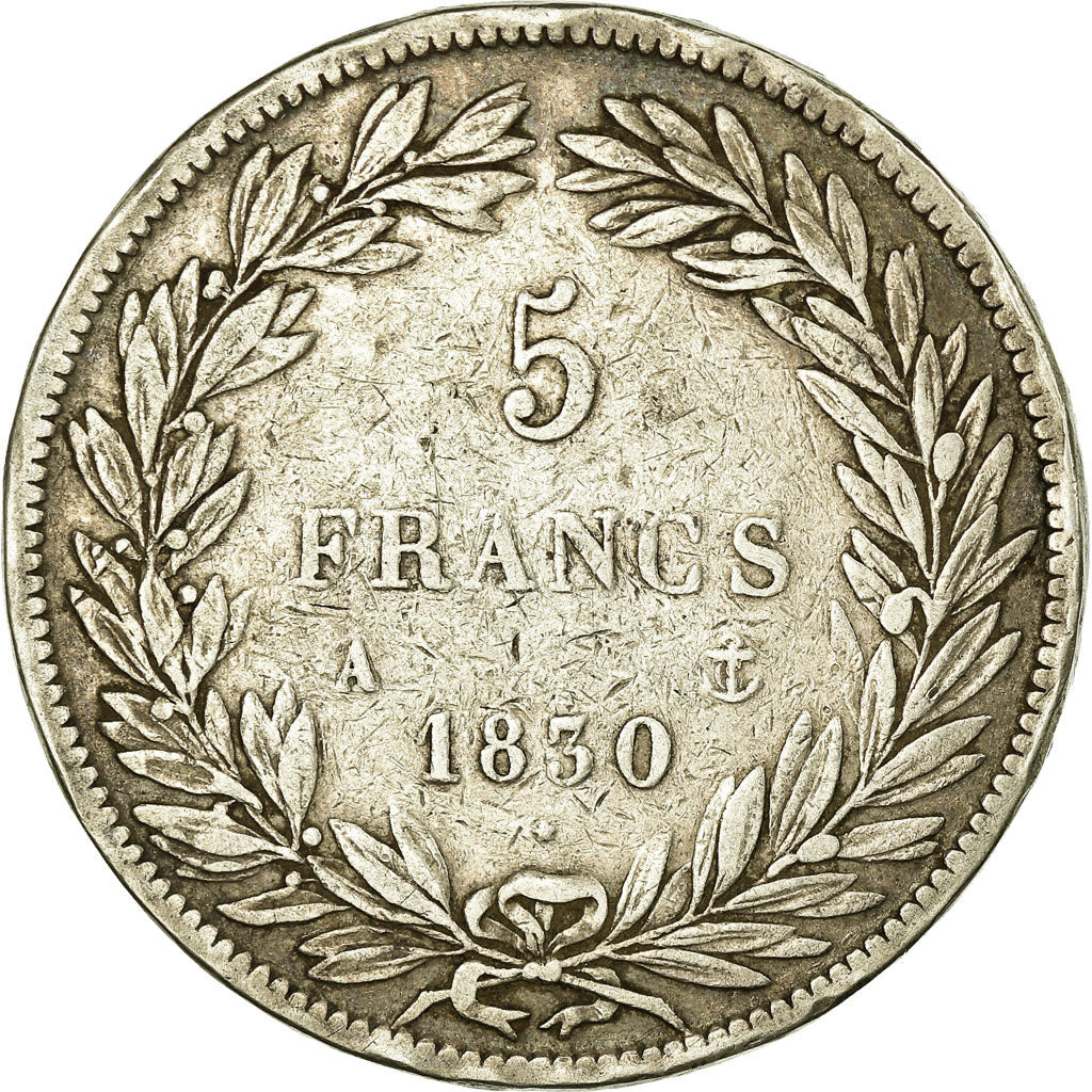 Coin, France, Louis-Philippe, 5 Francs, 1830, Paris, VF(30-35), Silver