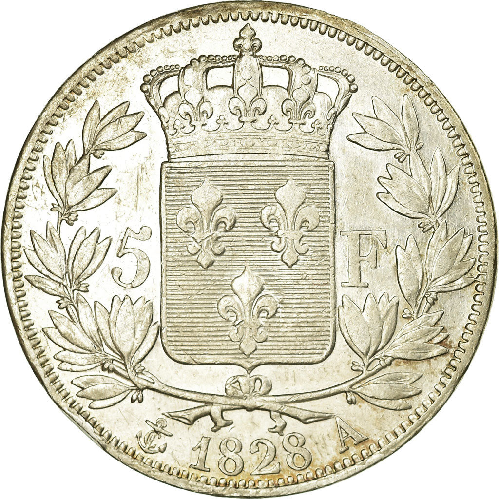 Münze, Frankreich, Charles X, 5 Francs, 1828, Paris, SS, Silber, Gadoury:644