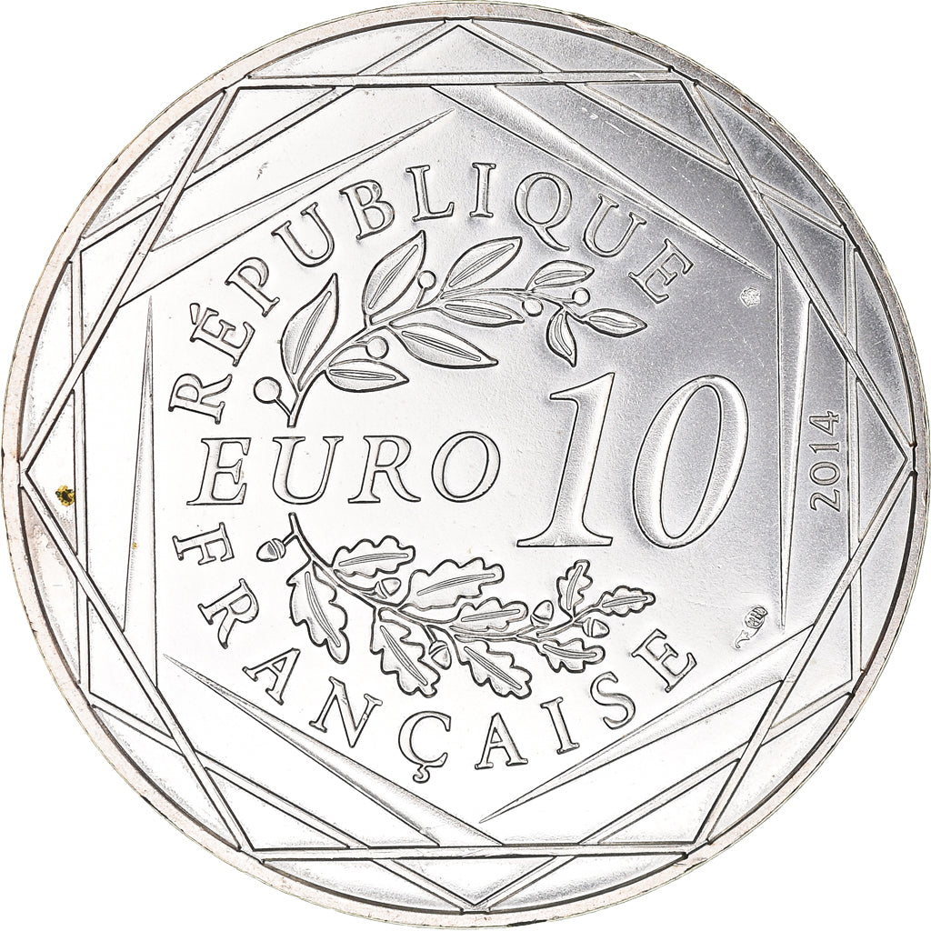 France, 10 Euro, Liberté Hiver Sempé, 2014, Paris, MS(63), Silver