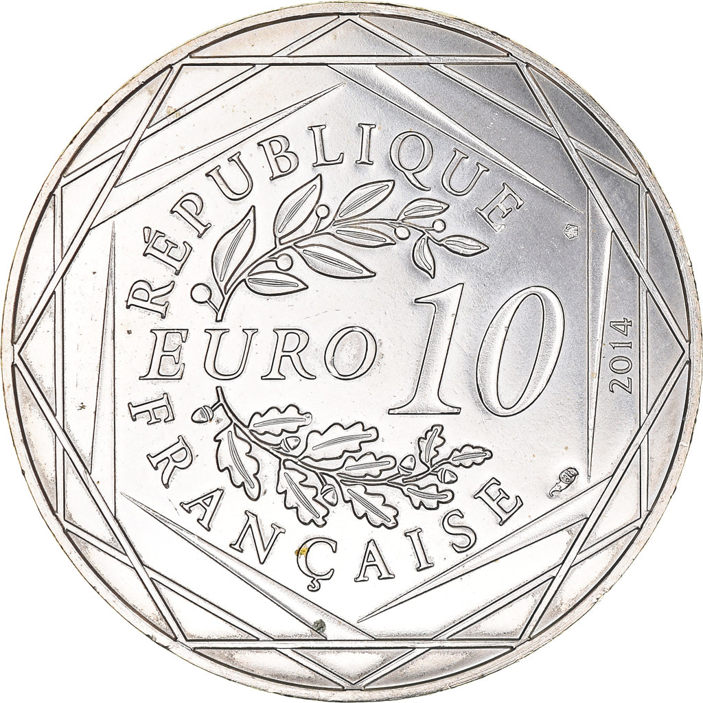 França, 10 Euro, Liberté Automne Sempé, 2014, Paris, MS(63), Prata