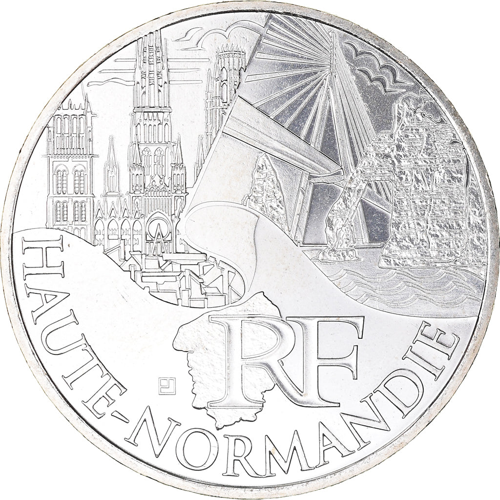 Frankrijk, 10 Euro, Haute Normandie, 2011, Paris, UNC, Zilver, KM:1738