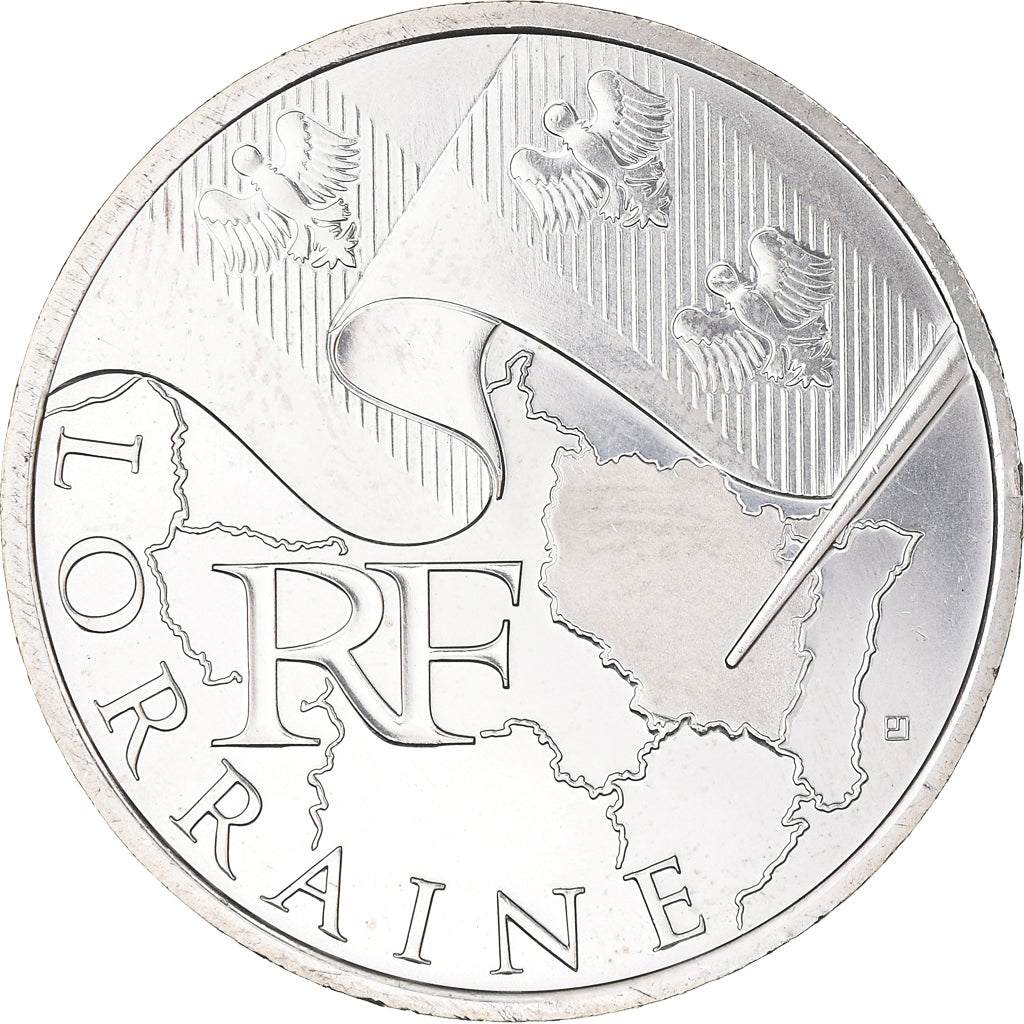 France, 10 Euro, Lorraine, 2010, SPL, Argent