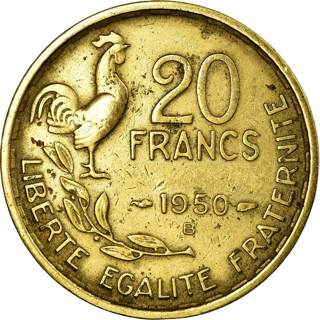 Coin, France, Guiraud, 20 Francs, 1950, EF(40-45), Aluminum-Bronze, Gadoury:864