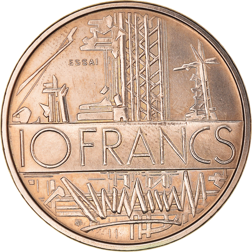 Coin, France, Mathieu, 10 Francs, 1974, Paris, ESSAI, MS(65-70), Nickel-brass