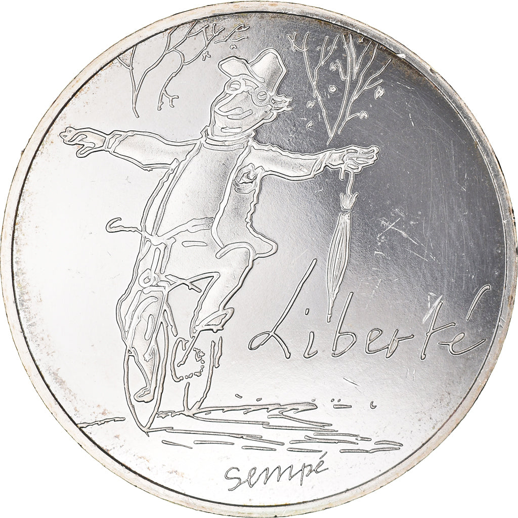 Francja, 10 Euro, 2014, Liberté, AU(55-58), Srebro, Gadoury:EU717