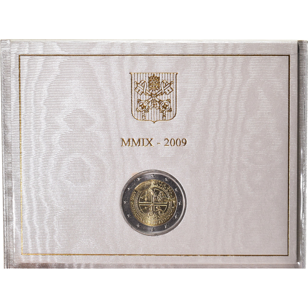 Vaticano, 2 Euro, 2009, Année internationale de l'Astronomie, FDC, Sin