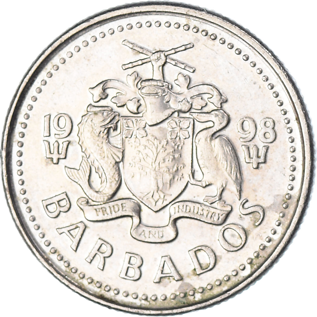 Coin, Barbados, 10 Cents, 1998, Franklin Mint, AU(55-58), Copper-nickel, KM:12