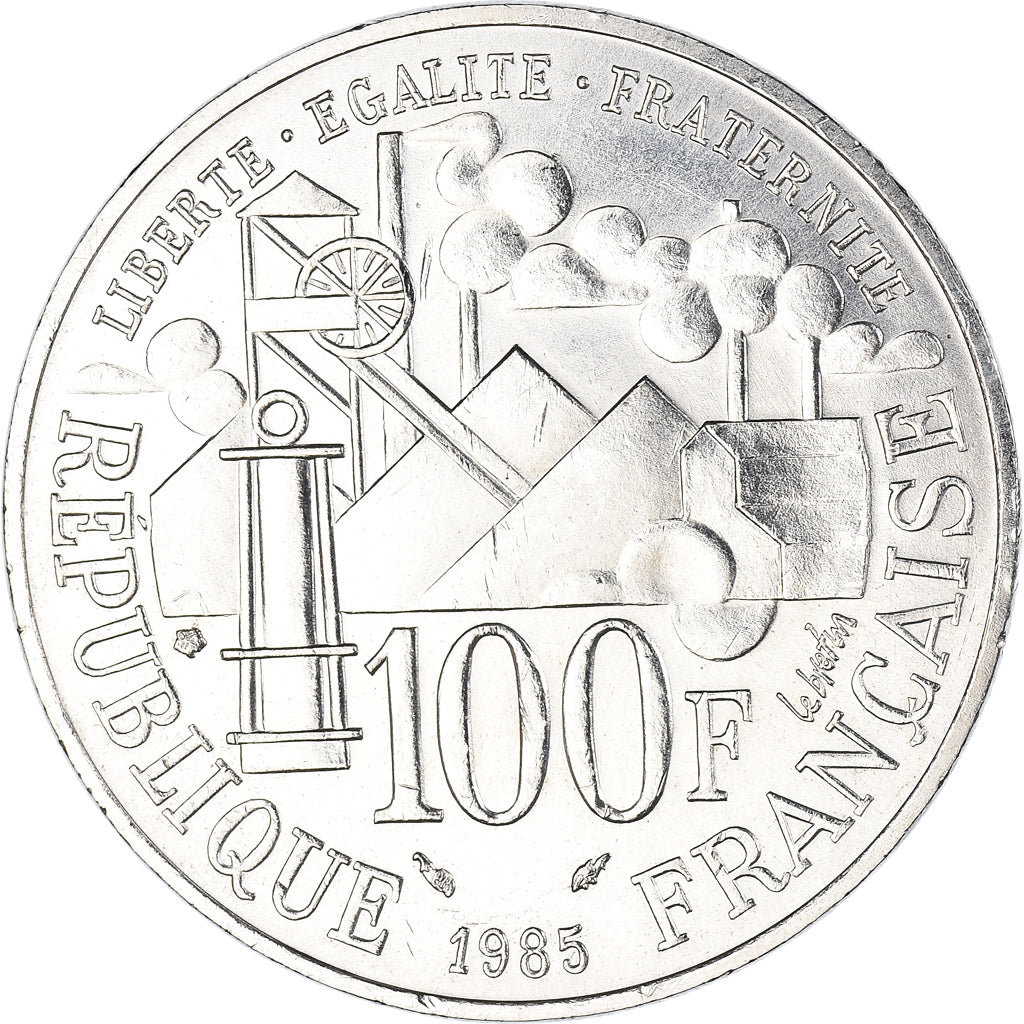 Coin, France, Germinal, 100 Francs, 1985, MS(63), Silver, KM:957, Gadoury:900