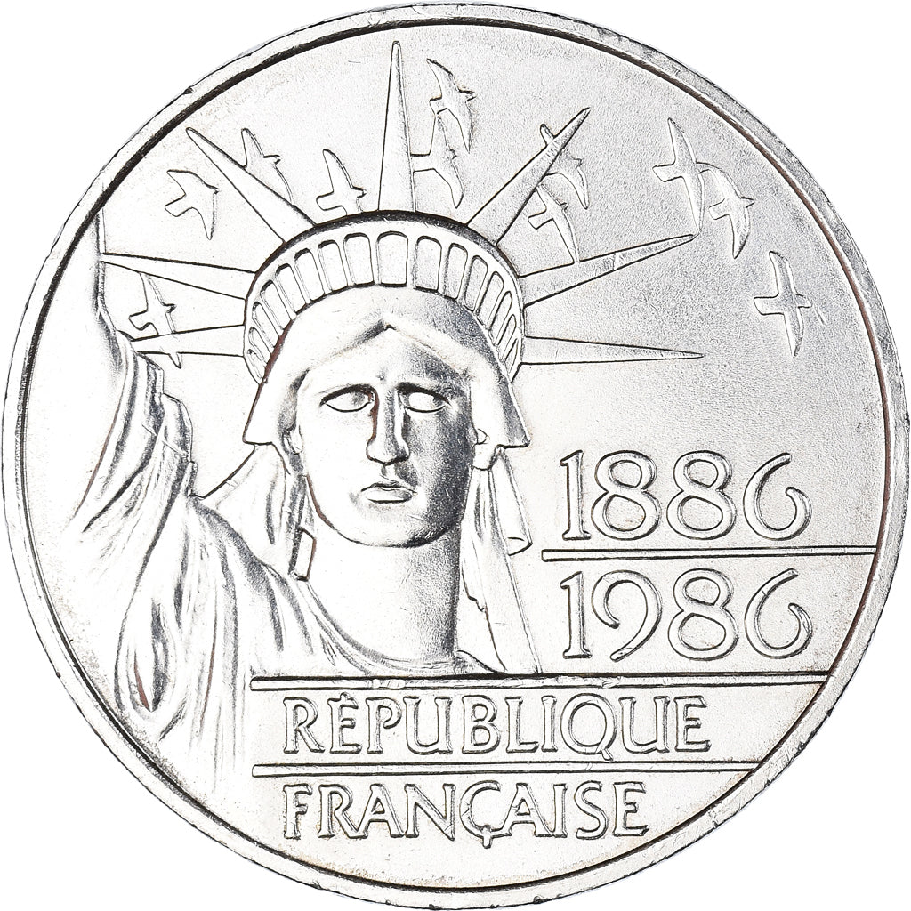 Moneda, Francia, Statue de la Liberté, 100 Francs, 1986, Paris, SC, Plata
