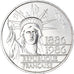 Moneda, Francia, Statue de la Liberté, 100 Francs, 1986, Paris, SC, Plata