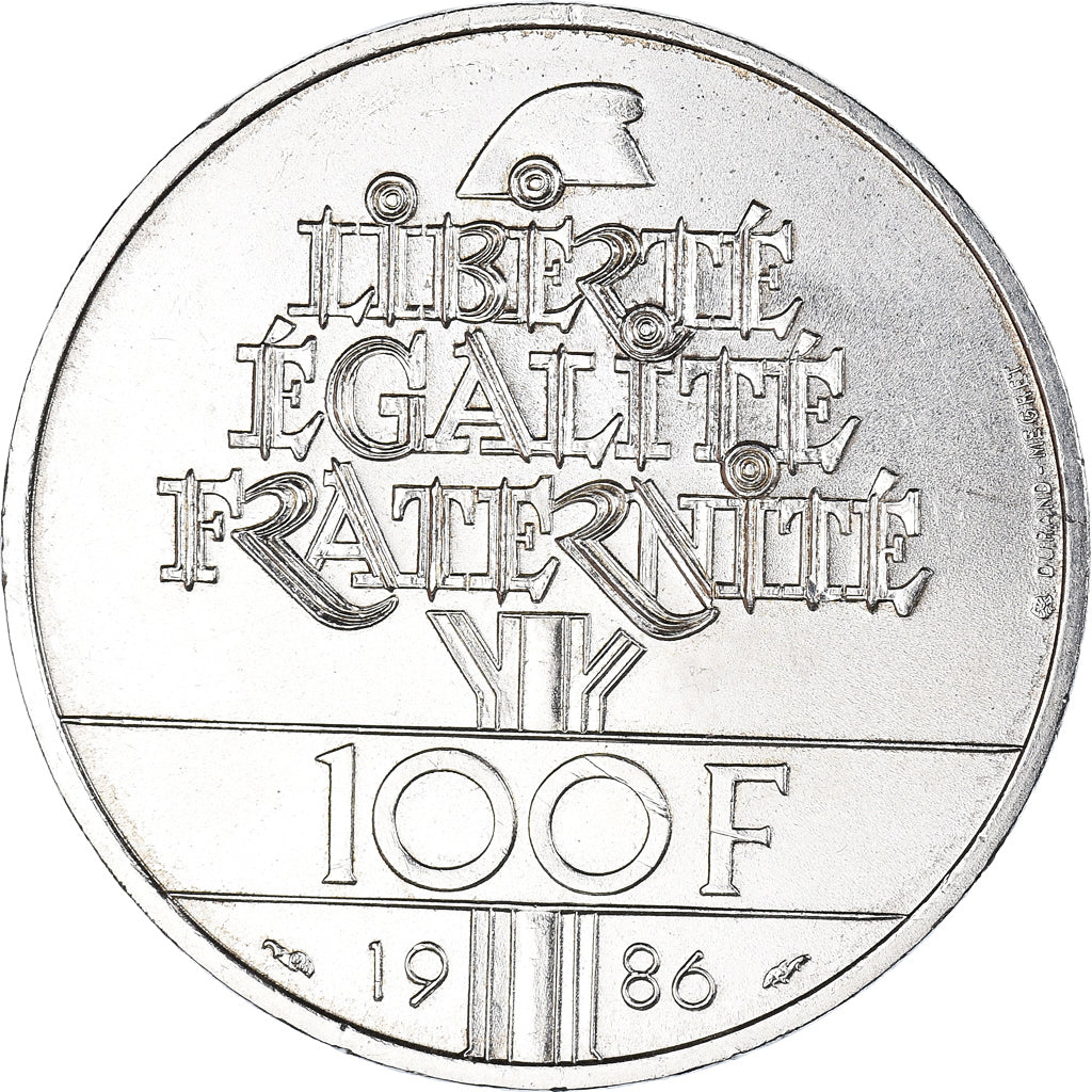 Moneda, Francia, Statue de la Liberté, 100 Francs, 1986, Paris, SC, Plata