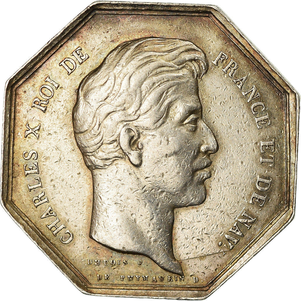 France, Token, Charles X, Chambre de Commerce de Lille, De Puymaurin, AU(50-53)