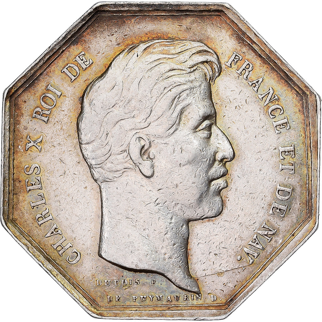 Francia, Token, Charles X, Chambre de Commerce de Lille, De Puymaurin, BB+