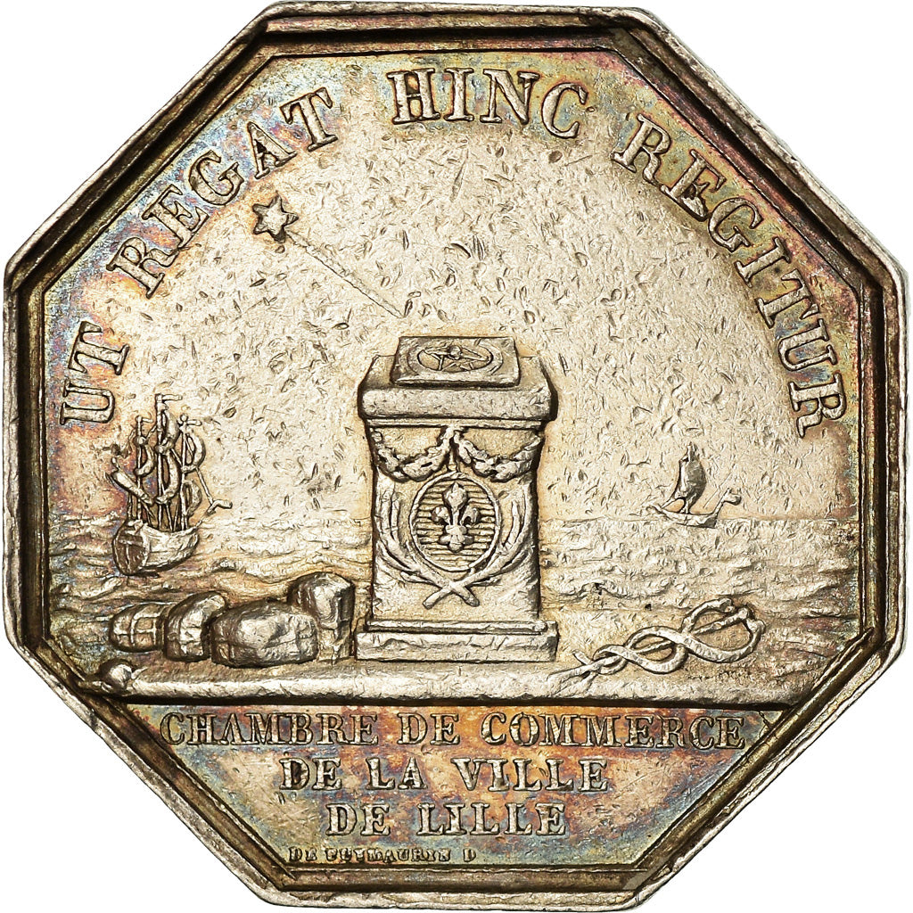 France, Token, Charles X, Chambre de Commerce de Lille, De Puymaurin, AU(50-53)