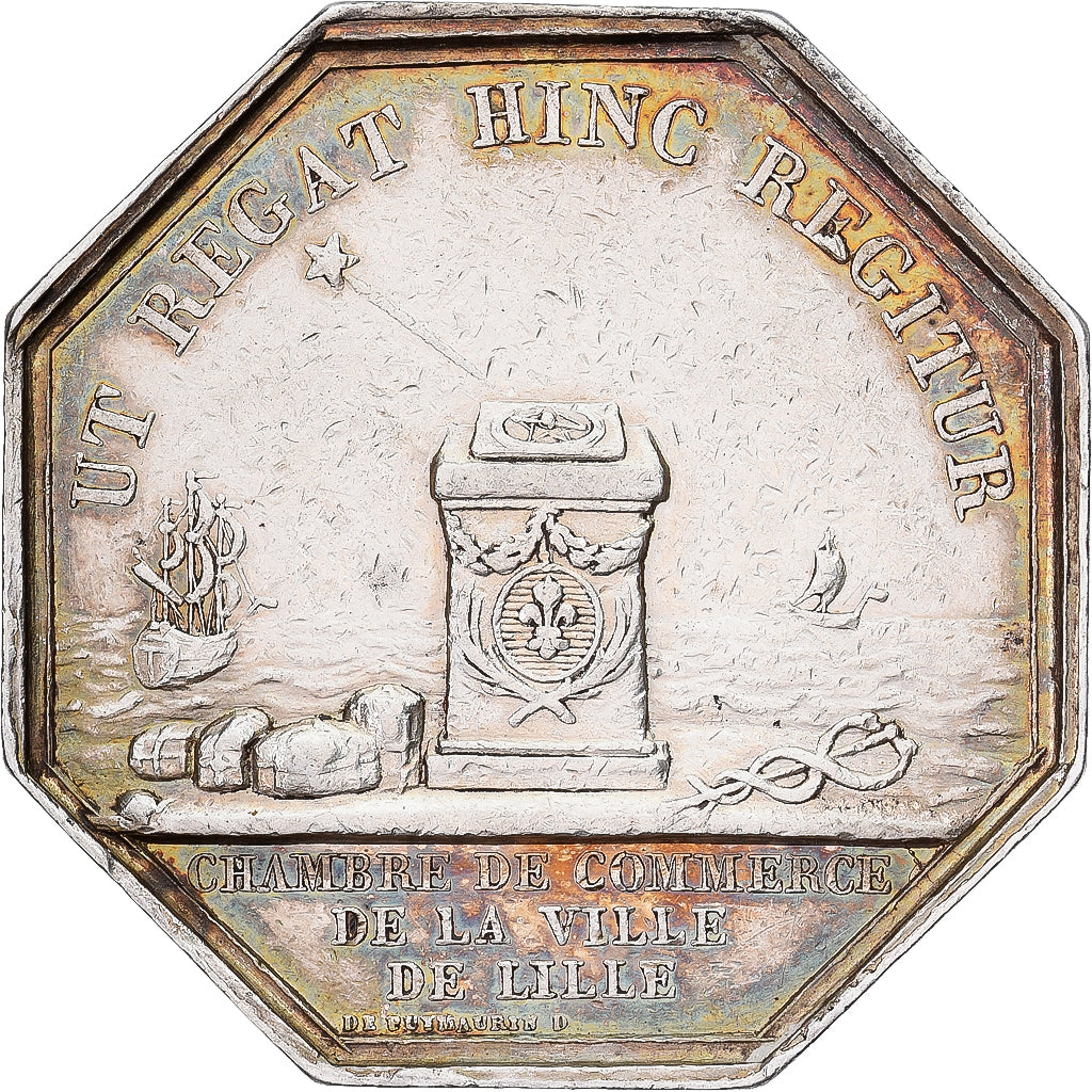 Francia, Token, Charles X, Chambre de Commerce de Lille, De Puymaurin, BB+
