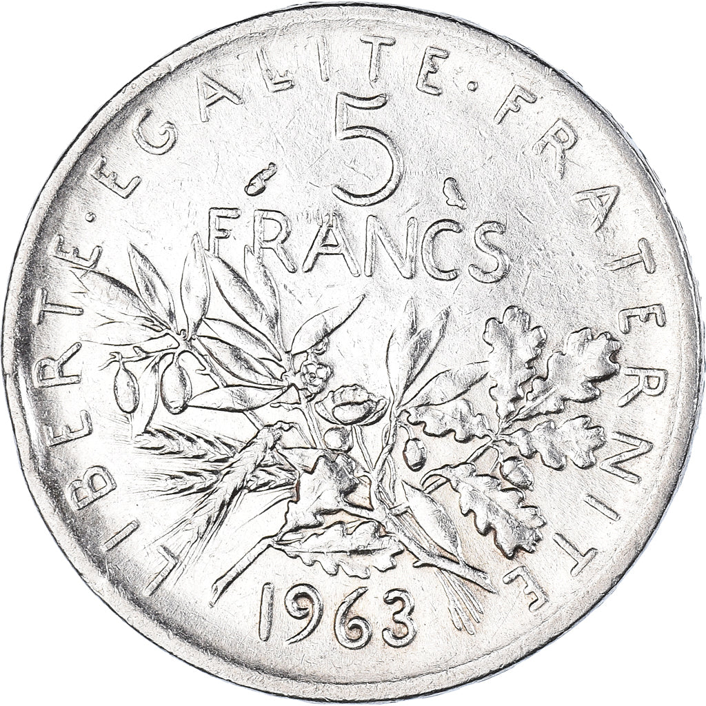 Coin, France, Semeuse, 5 Francs, 1963, Paris, MS(60-62), Silver, KM:926