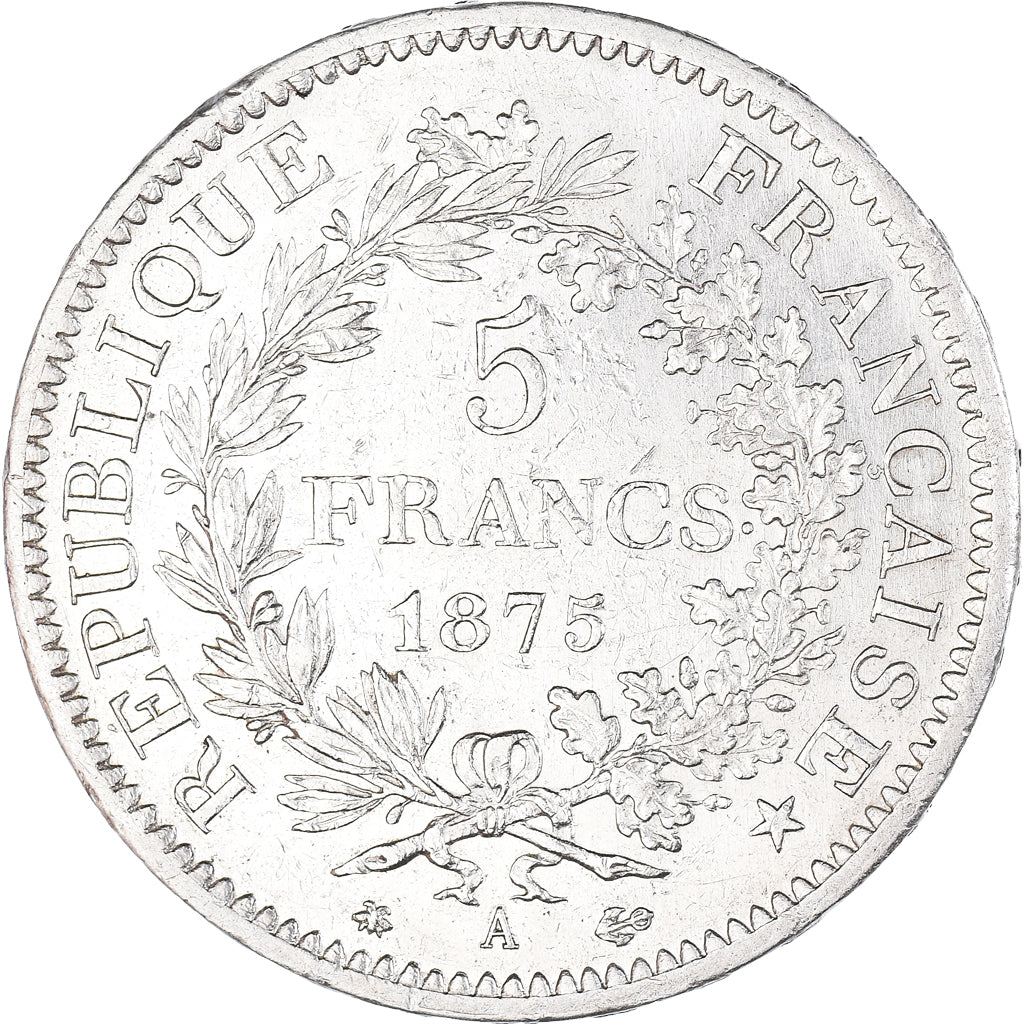 Coin, France, Hercule, 5 Francs, 1875, Paris, MS(60-62), Silver, KM:820.1