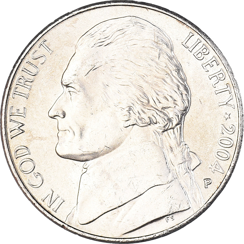 Moeda, Estados Unidos da América, 5 Cents, 2004, Philadelphia, MS(63), Níquel