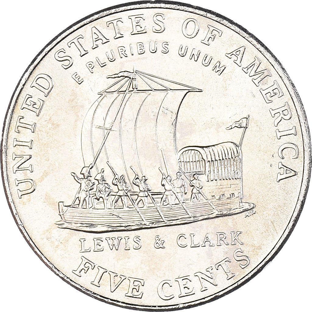 Moeda, Estados Unidos da América, 5 Cents, 2004, Philadelphia, MS(63), Níquel