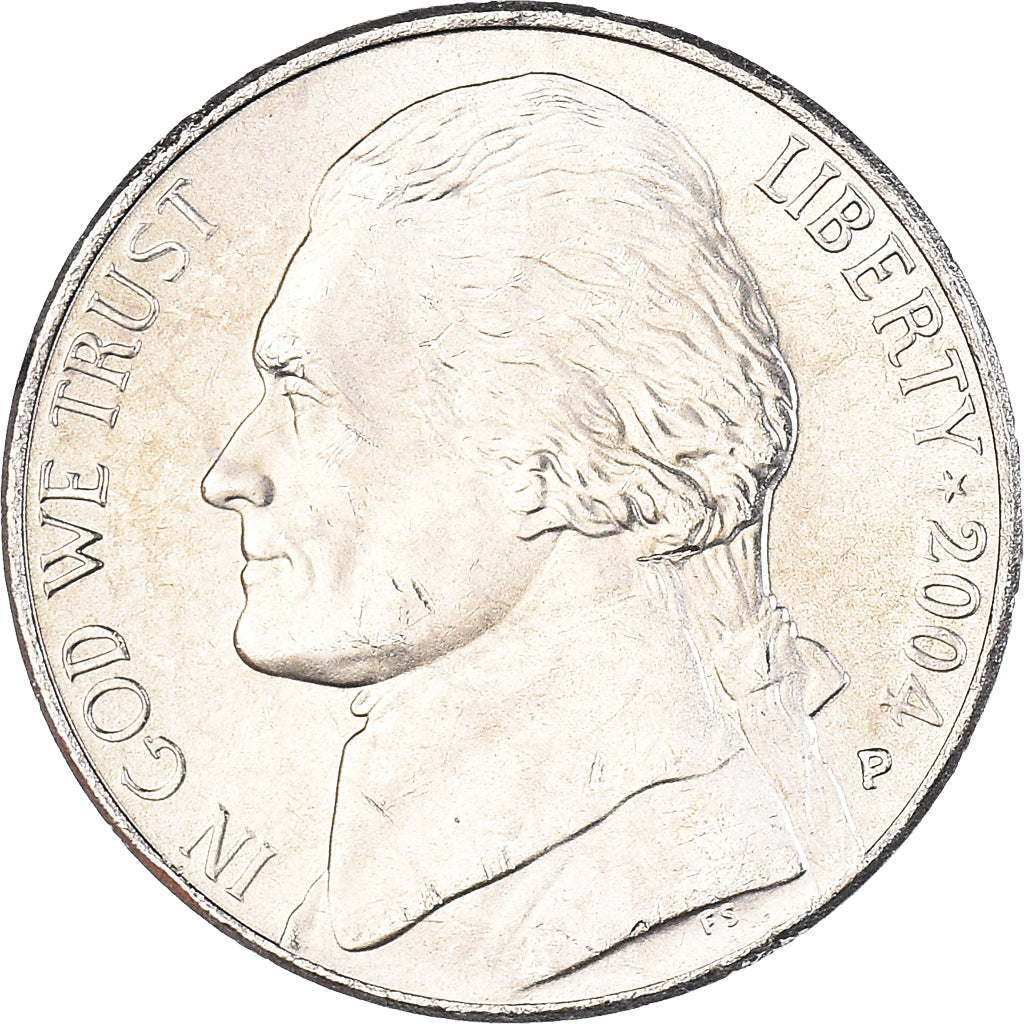 Moeda, Estados Unidos da América, 5 Cents, 2004, Philadelphia, MS(60-62)