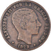 Coin, Spain, Alfonso XII, 10 Centimos, 1879, Barcelona, VF(30-35), Bronze