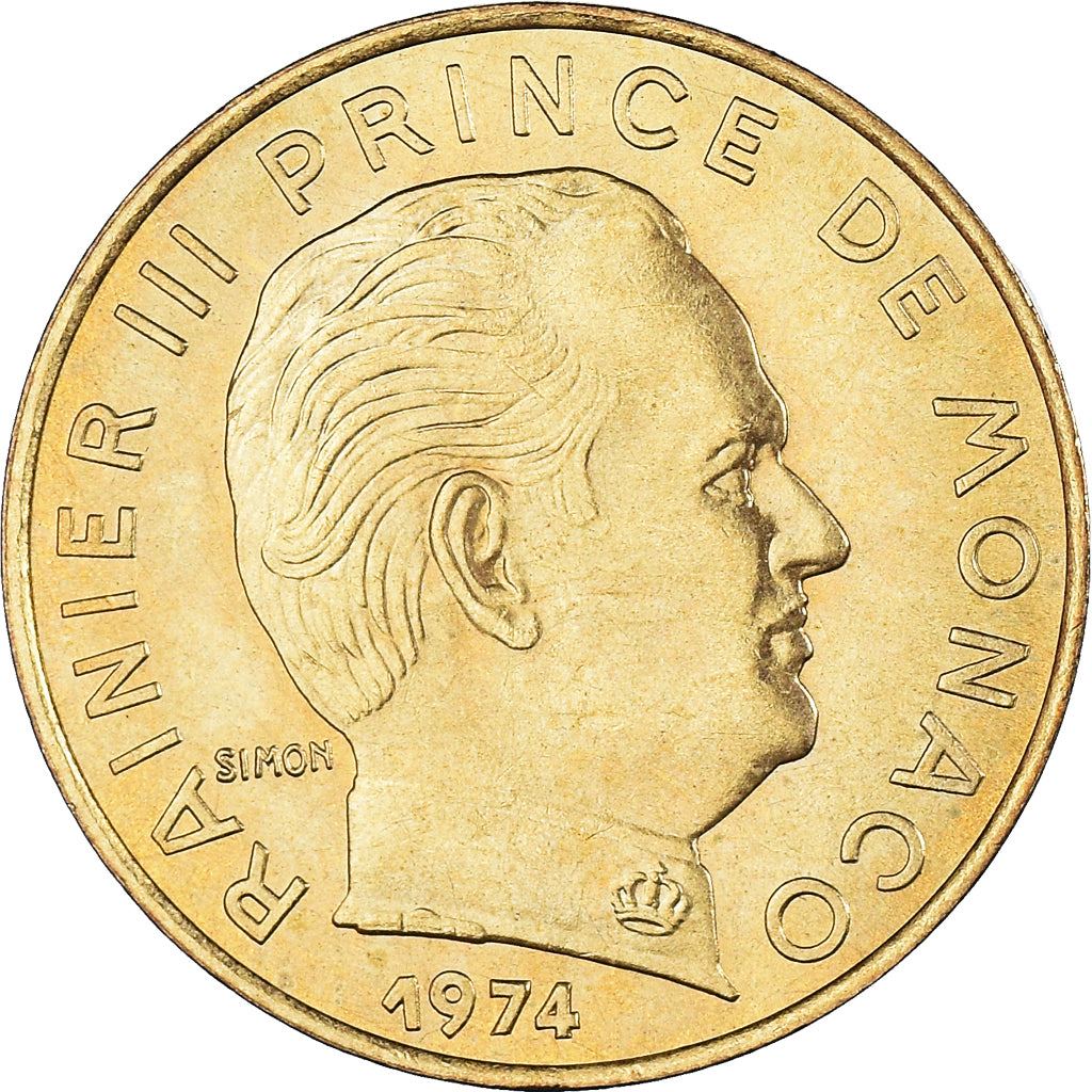 Coin, Monaco, Rainier III, 20 Centimes, 1974, EF(40-45), Aluminum-Bronze