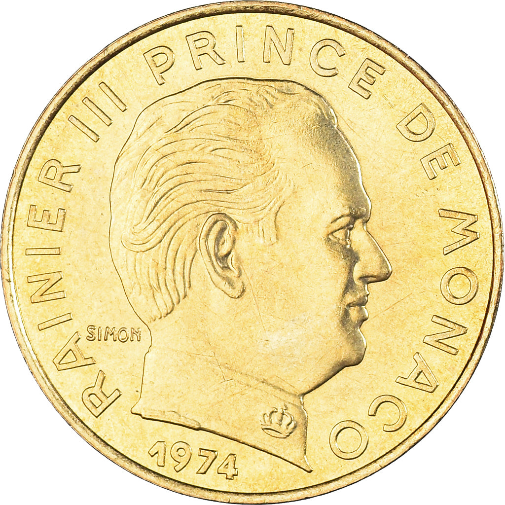Coin, Monaco, Rainier III, 20 Centimes, 1974, MS(60-62), Aluminum-Bronze