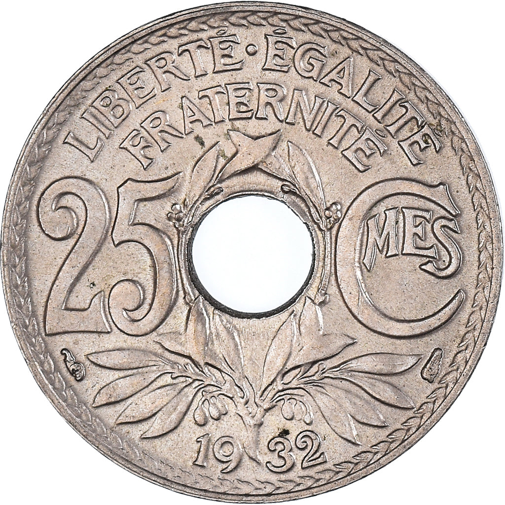 Coin, France, Lindauer, 25 Centimes, 1932, AU(55-58), Copper-nickel, KM:867a
