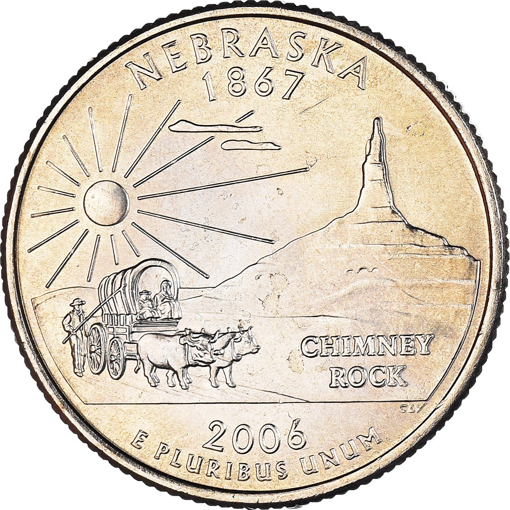 Coin, United States, Quarter, 2006, U.S. Mint, Philadelphia, NEBRASKA, MS(63)