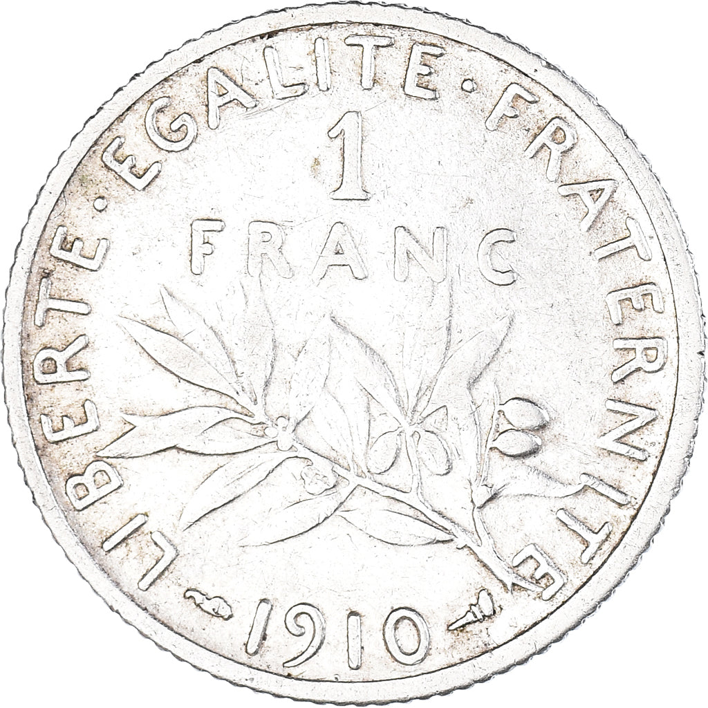 Coin, France, Semeuse, Franc, 1910, Paris, 1 Franc, EF(40-45), Silver, KM:844.1