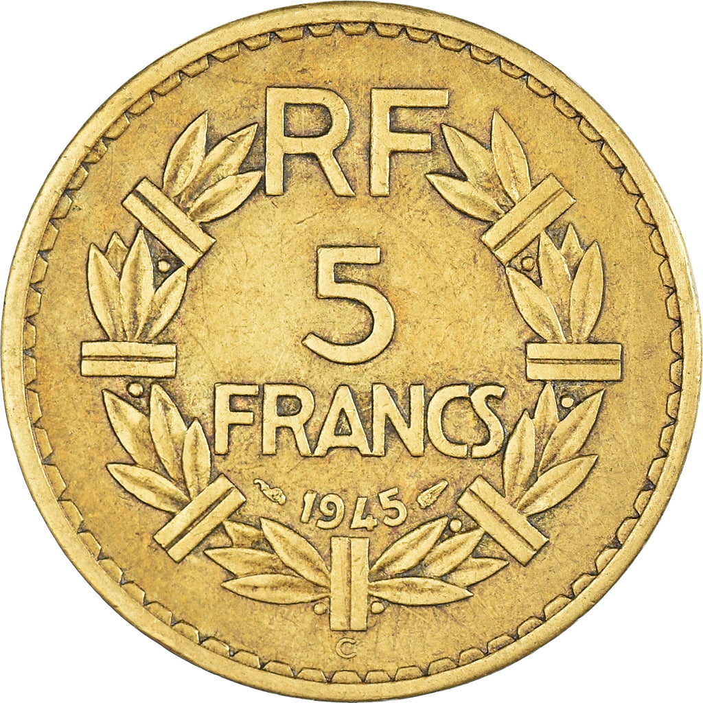 Monnaie, France, Lavrillier, 5 Francs, 1945, Castelsarrasin, TTB