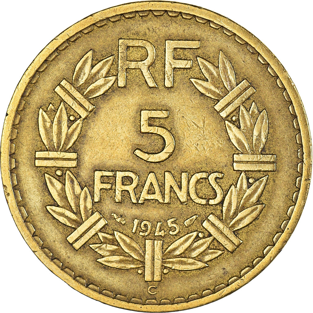 Monnaie, France, Lavrillier, 5 Francs, 1945, Castelsarrasin, TTB