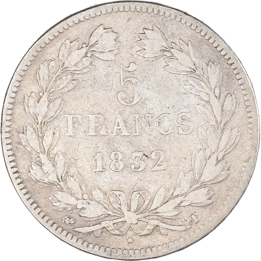 Coin, France, Louis-Philippe, 5 Francs, 1832, Nantes, VF(20-25), Silver