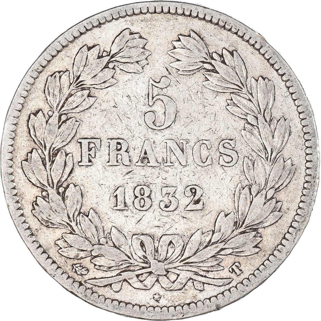 Coin, France, Louis-Philippe, 5 Francs, 1832, Nantes, VF(20-25), Silver