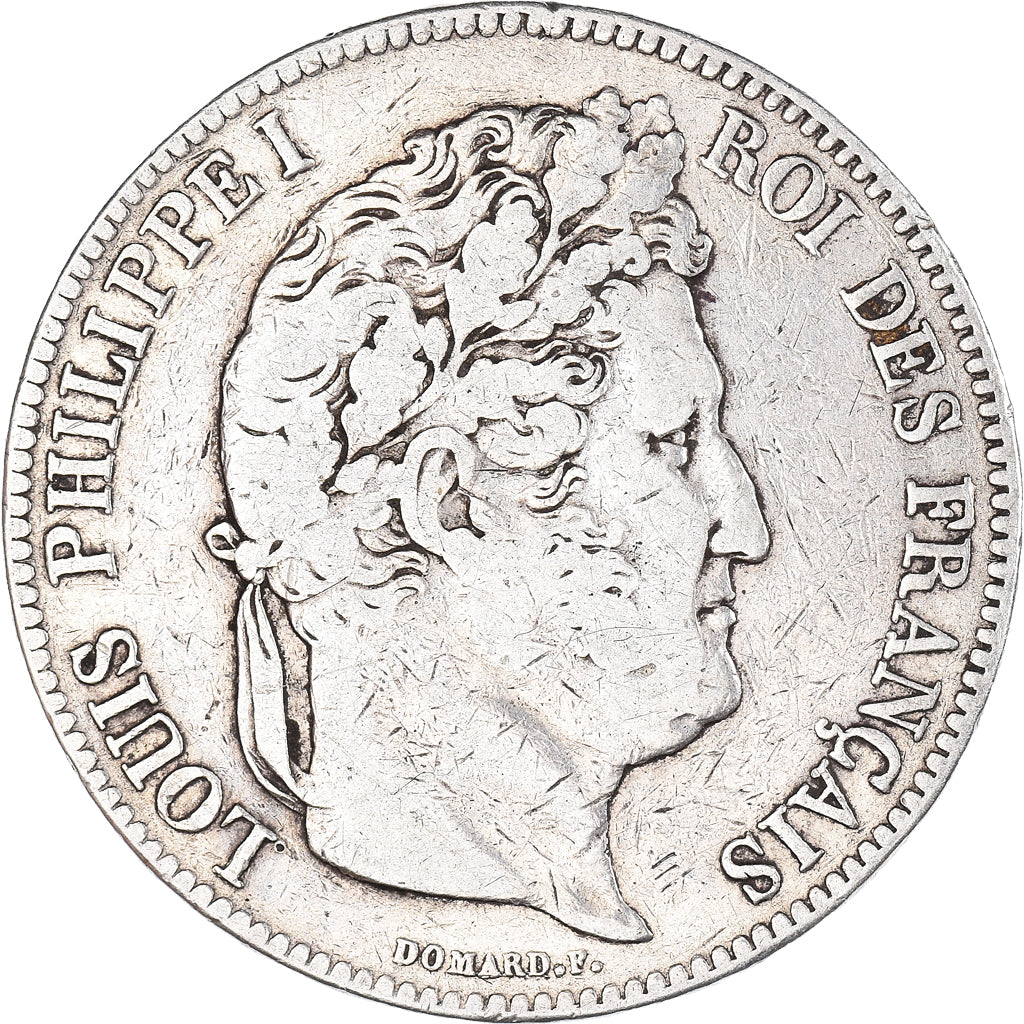 Coin, France, Louis-Philippe, 5 Francs, 1834, Nantes, VF(20-25), Silver