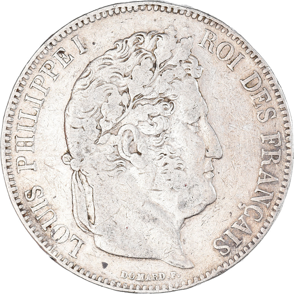 Moneta, Francja, Louis-Philippe, 5 Francs, 1836, Lyon, VF(20-25), Srebro