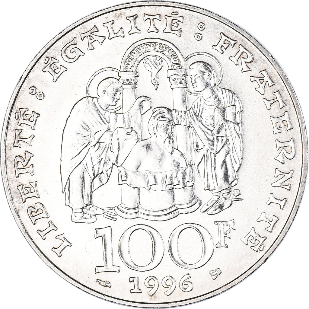 Coin, France, Clovis, 100 Francs, 1996, MS(60-62), Silver, KM:1180, Gadoury:953