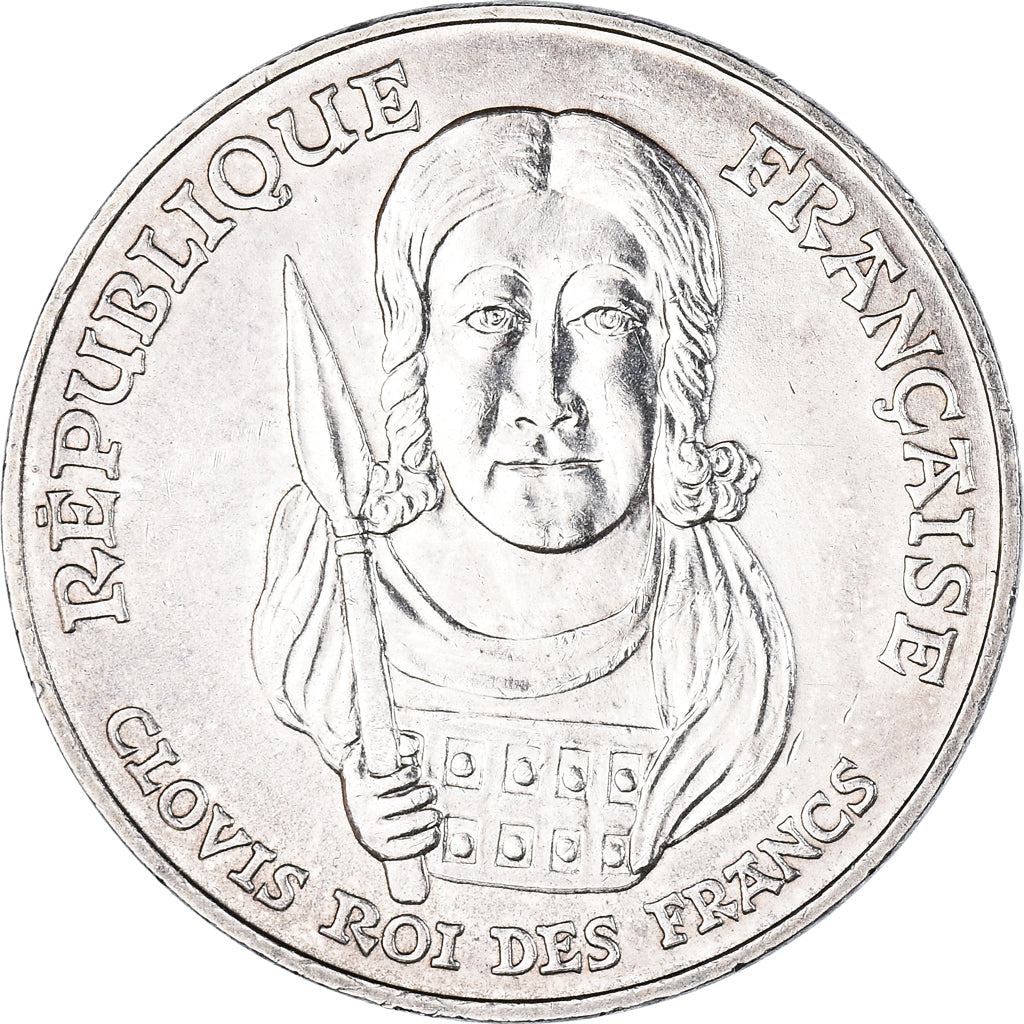 Coin, France, Clovis, 100 Francs, 1996, MS(60-62), Silver, KM:1180, Gadoury:953