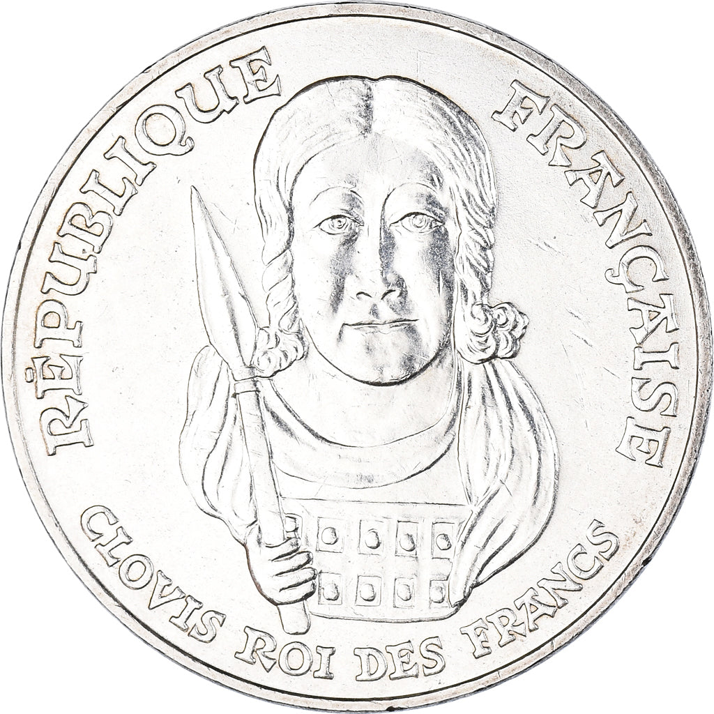 Coin, France, Clovis, 100 Francs, 1996, MS(60-62), Silver, KM:1180, Gadoury:953