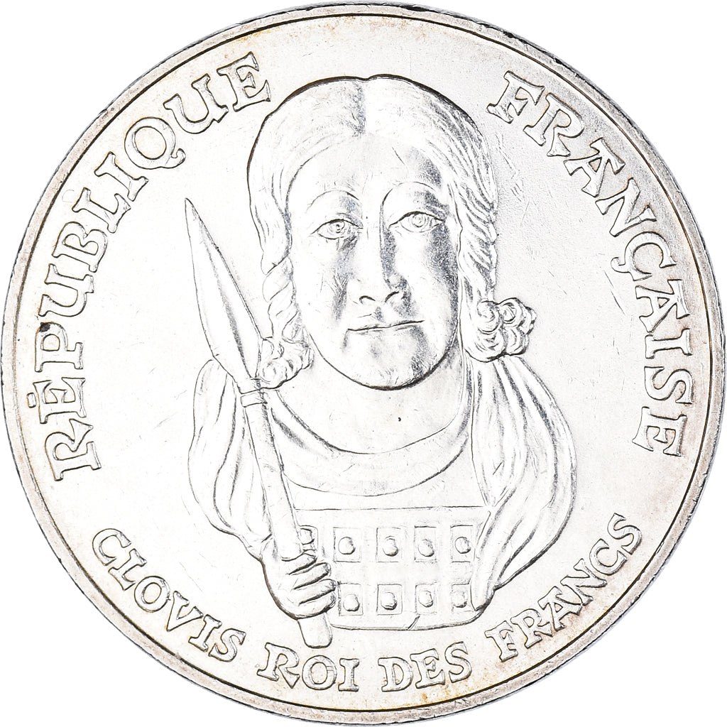 Coin, France, Clovis, 100 Francs, 1996, MS(60-62), Silver, KM:1180, Gadoury:953